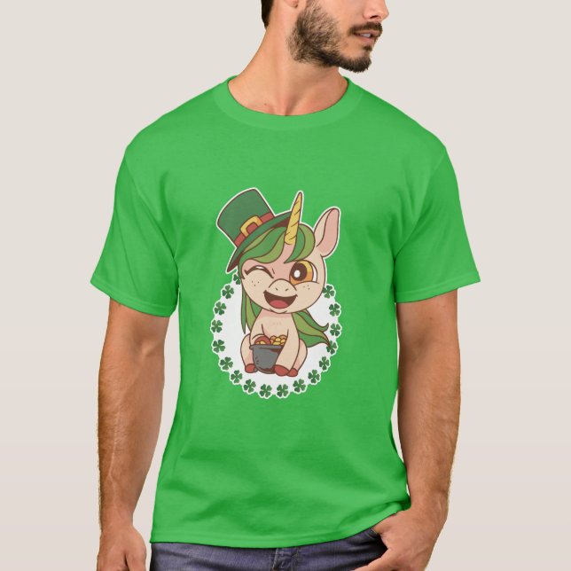 St Patricks Unicorn T-Shirt (Vorderseite)