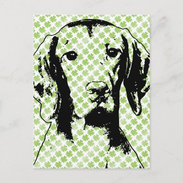 St Patricks - Vizsla Silhouette - Reagan Postkarte (Vorderseite)