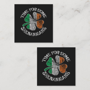 St. Patricks Zeit für ein paar Schabernack Kleebla Quadratische Visitenkarte