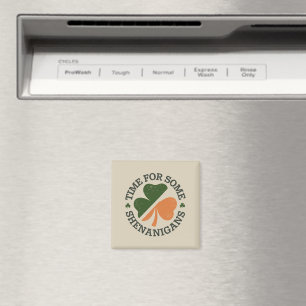 St. Patricks Zeit für einige Schabernack Kleeblatt Magnet