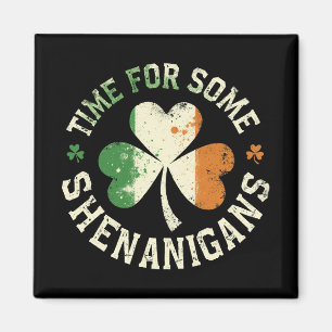 St. Patricks Zeit für einige Schabernack-Kleeblatt Magnet