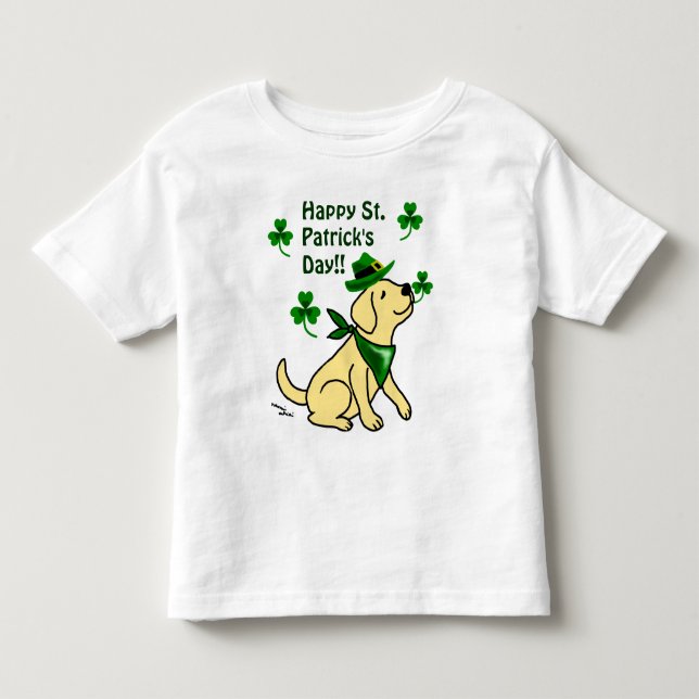 St- Patricktagesgelb Labrador Kleinkind T-shirt (Vorderseite)