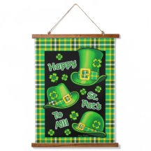 St. Pat's Hats Wood Topped Wall Tapestry