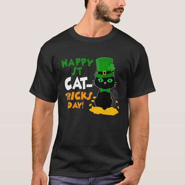 St Pat's Paddy Patrick Day's Happy St Cat Tricks D T-Shirt (Vorderseite)