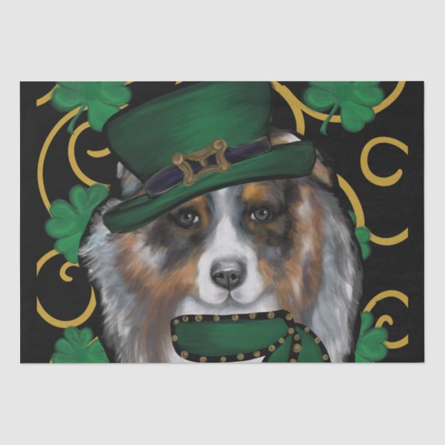 St. Patty Australian Shepherd Seidenpapier (Vorderseite)