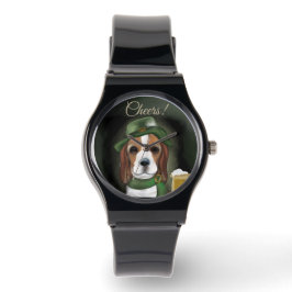 St. Patty Beagle Dog Armbanduhr