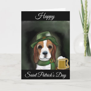 St. Patty Beagle Dog Karte