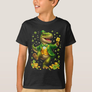 St Pattys Dinosaur im Smoking irischer Heiliger Pa T-Shirt