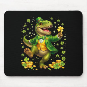 St Pattys Dinosaur mit Smoking irischer Heiliger P Mousepad