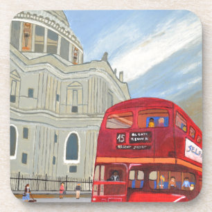 St.Paul Cathedral and London Bus Untersetzer