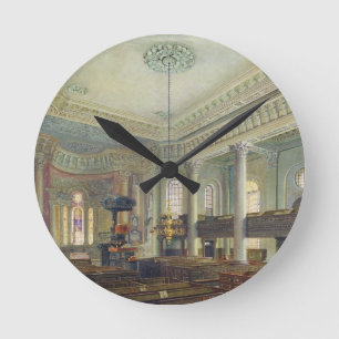 St Paul, Deptford (w/c auf Papier) Runde Wanduhr