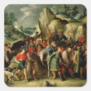 St Paul führte zu Damaskus nach seiner Umwandlung Quadratischer Aufkleber