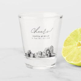 St. Paul Gastgeschenk Hochzeit Personalisiert Chee Schnapsglas