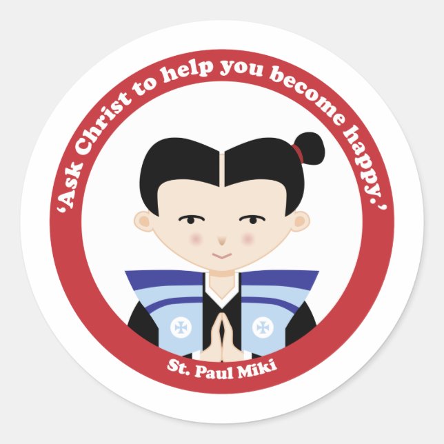 St. Paul Miki Runder Aufkleber (Vorderseite)