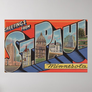 St. Paul, Minnesota - Große Buchstabenszenen Poster