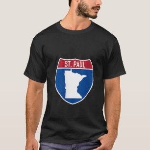 St. Paul Minnesota Karte Autobahnkreuz Sign Sou T-Shirt