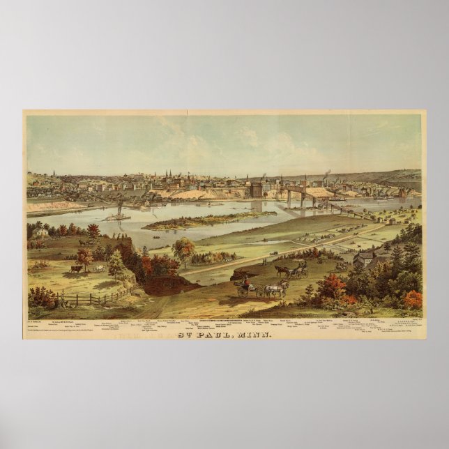 St. Paul, Minnesota Lithograph 2 Poster (Vorne)