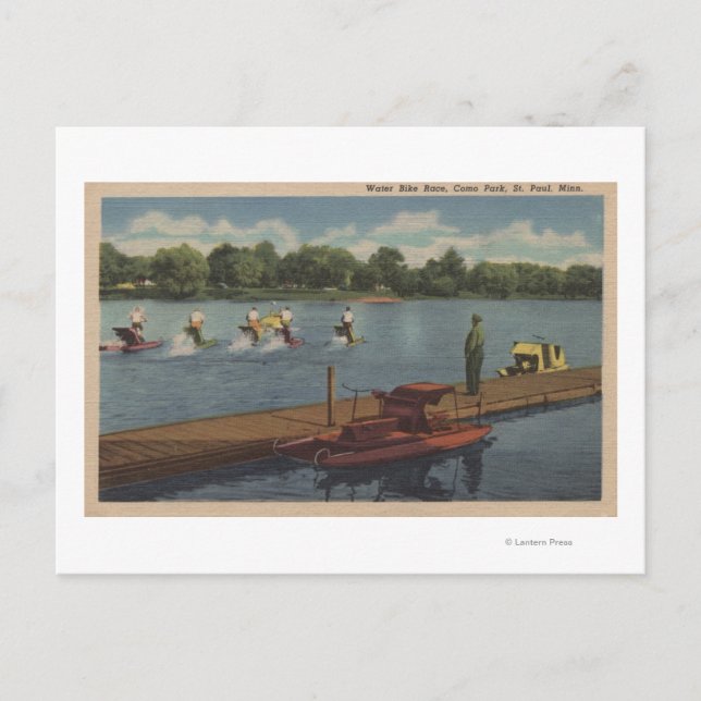 St. Paul, MN - Water Bike Race im Como Park Postkarte (Vorderseite)