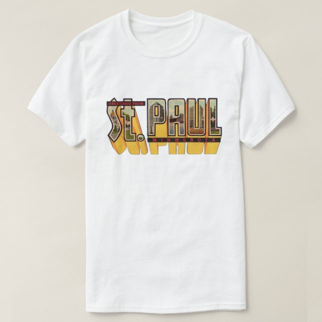 St Paul Retro Gruß T-Shirt (Design vorne)