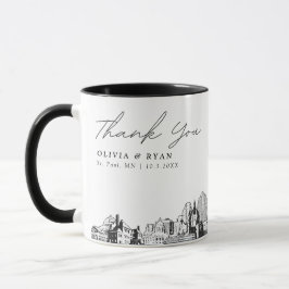 St. Paul Sketch Simple Custom Wedding Coffee Tasse