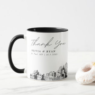 St. Paul Sketch Simple Custom Wedding Coffee Tasse