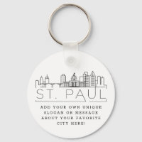 St. Paul Stylized Skyline | Benutzerdefinierter Sl