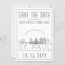 St. Paul Wedding | Stilisierte Skyline Save the Da
