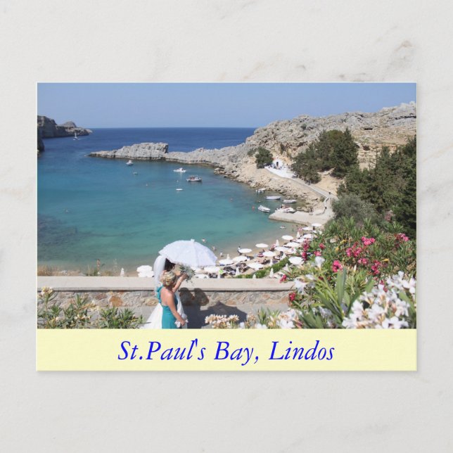 St.Paul's Bay, Lindos Postkarte (Vorderseite)