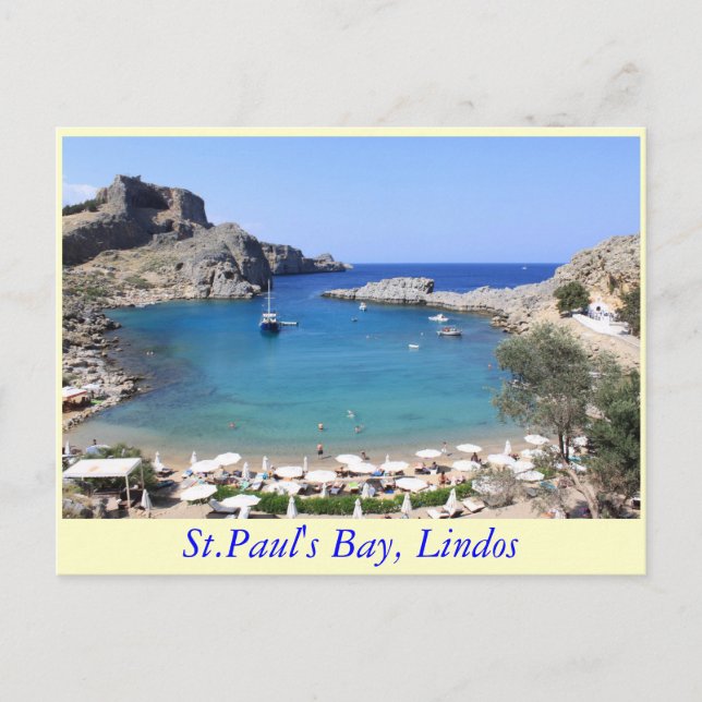 St.Paul's Bay, Lindos Postkarte (Vorderseite)