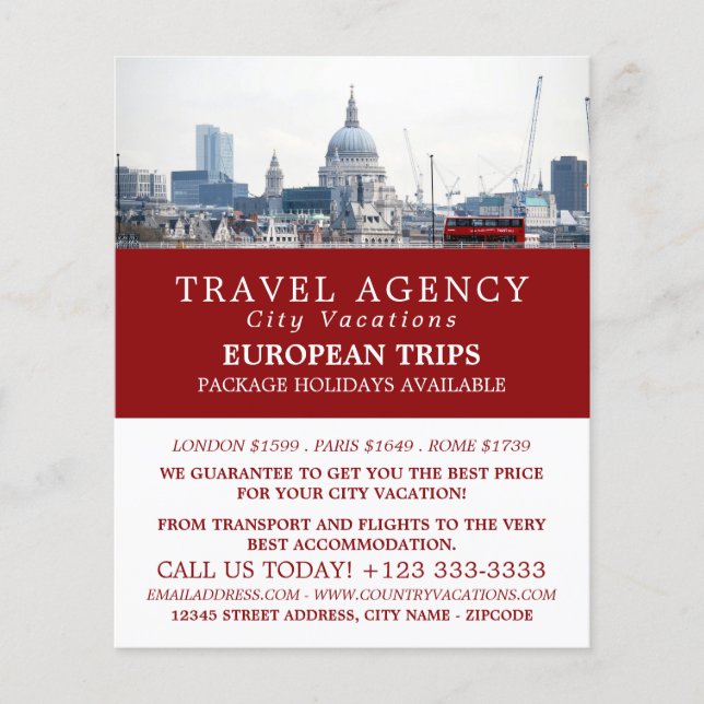 St Paul's Cathedral, London City, Reiseagentur Flyer (Vorne)