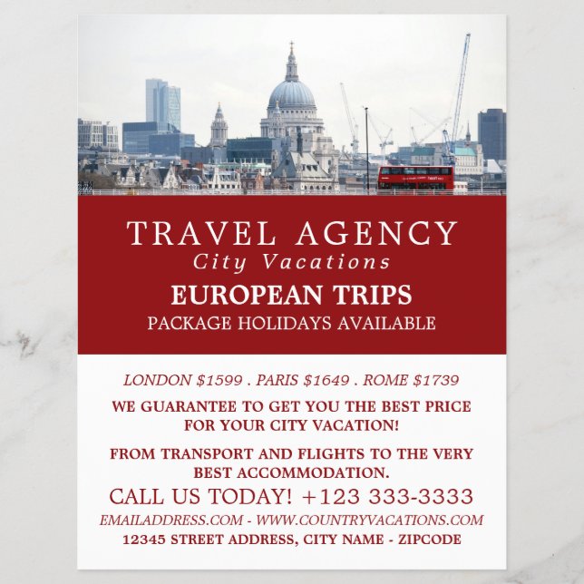 St Paul's Cathedral, London City, Reiseagentur Flyer (Vorne)