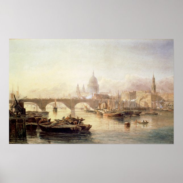 St. Paul's Cathedral und London Bridge Poster (Vorne)