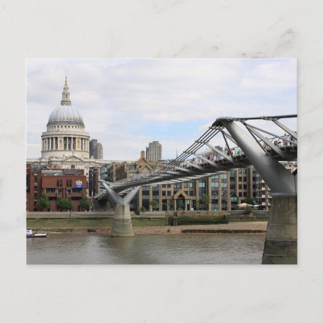 'St.Paul's Cathedral, von der Millennium Bridge Postkarte (Vorderseite)