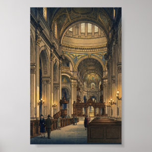 St Pauls Kathedrale Japanischer Holzschnitt Poster
