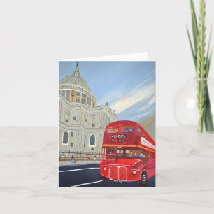 St. Pauls-Kathedrale und London-Bus gefaltete Grie Karte