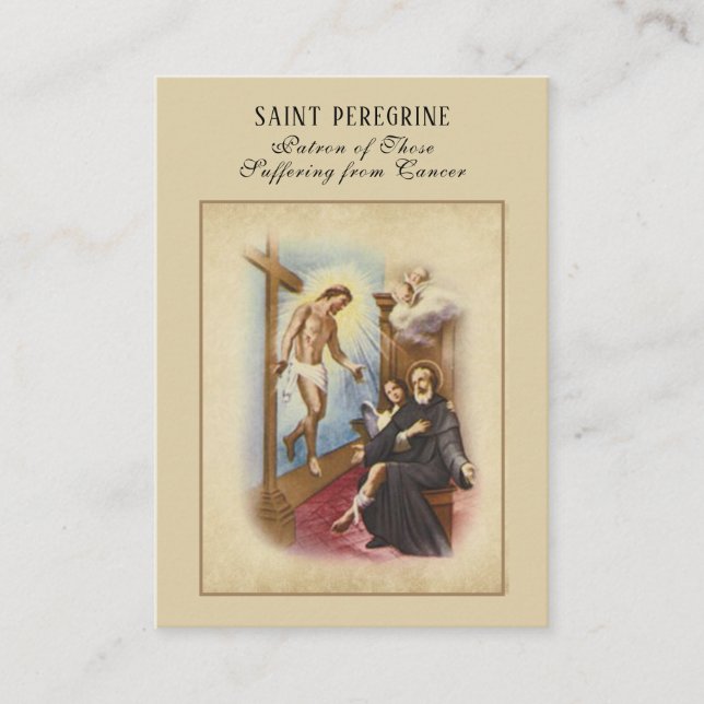 St. Peregrine Schutzheilige der Krebserkrankung Visitenkarte (Vorderseite)