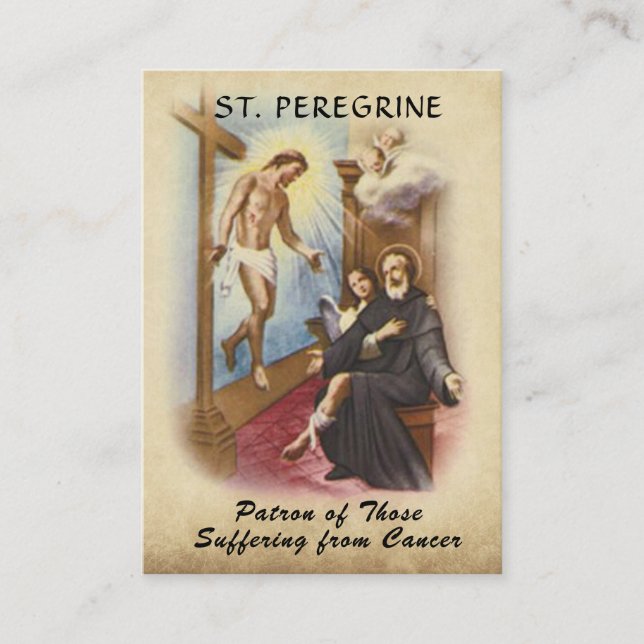St. Peregrine Schutzheilige der Krebsheiligen Kart Visitenkarte (Vorderseite)