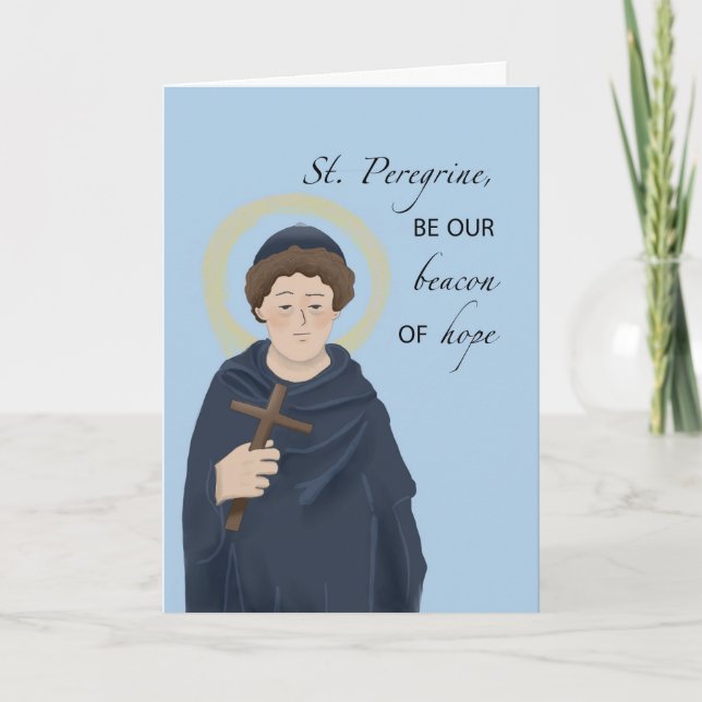 St. Peregrine Schutzpatron St. Krebs Leuchtfeuer d Karte (Vorderseite)