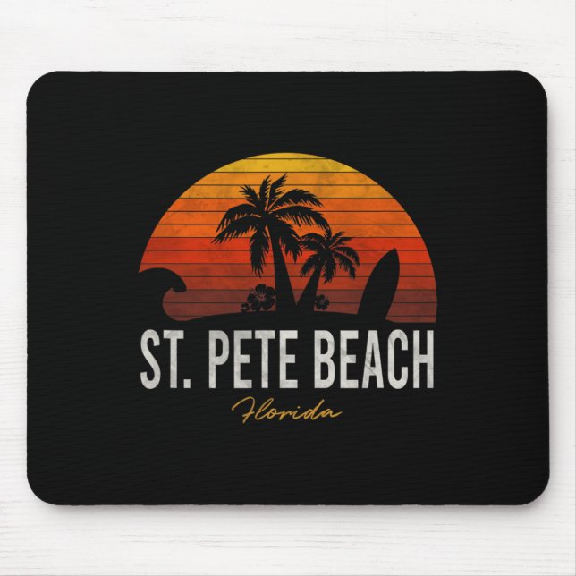 St Pete Beach Florida Fl Palms Vacation Surf Sonne Mousepad (Vorne)