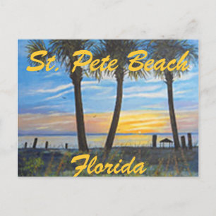 "ST. PETE BEACH FLORIDA PALMS POSTKARTE