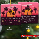 St Pete Beach Florida Retro Sunset Palm Trees 80er Keramikornament<br><div class="desc">St. Pete Beach Florida Vintag 60er Souvenirs. St. Petersburg Beach Florida - Retro Tropical Palm Tree 60er Souvenirs Vintages Design macht ein großes Weihnachts- oder Geburtstagsgeschenk für Liebhaber des Strandes von St. Pete. Das Retro-Sommerdesign ist ein perfektes Geschenk für Reisende und tropische Fans. - " Sie können diese Vorlage anpassen...</div>