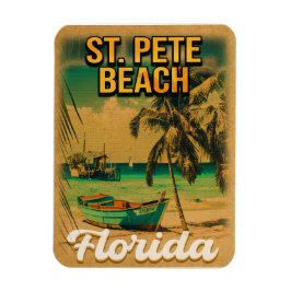 St. Pete Beach Florida Souvenir Vintage Palmen Magnet