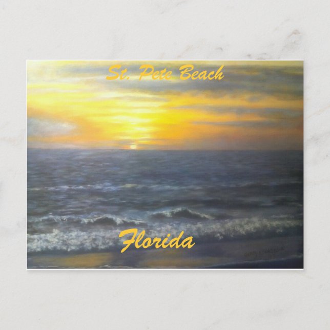 "ST. PETE BEACH FLORIDA SUNSET POSTCARD" POSTKARTE (Vorderseite)