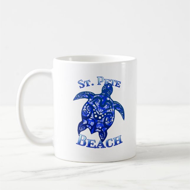 St Pete Beach Florida Vacation Tribal Turtle Kaffeetasse (Links)
