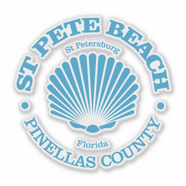 St Pete Beach (Muschel) Aufkleber (Vorderseite)