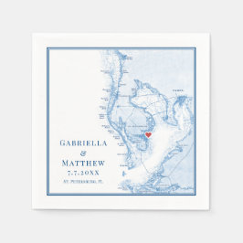 St. Pete Florida Karte Serviette