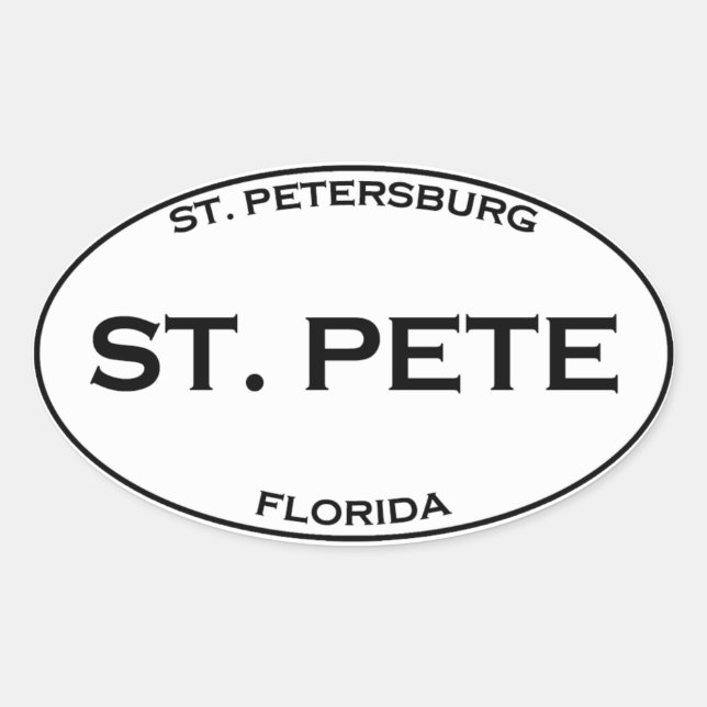 ST. PETE - St. Petersburg Florida Ovaler Aufkleber (Vorderseite)