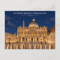 St Peter Basilika Vatikanstadt Nacht Postkarte