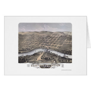 St Peter, carte panoramique de manganèse - 1870