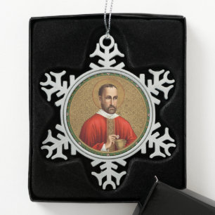 St. Peter Faber (BK 051) Schneeflocken Zinn-Ornament